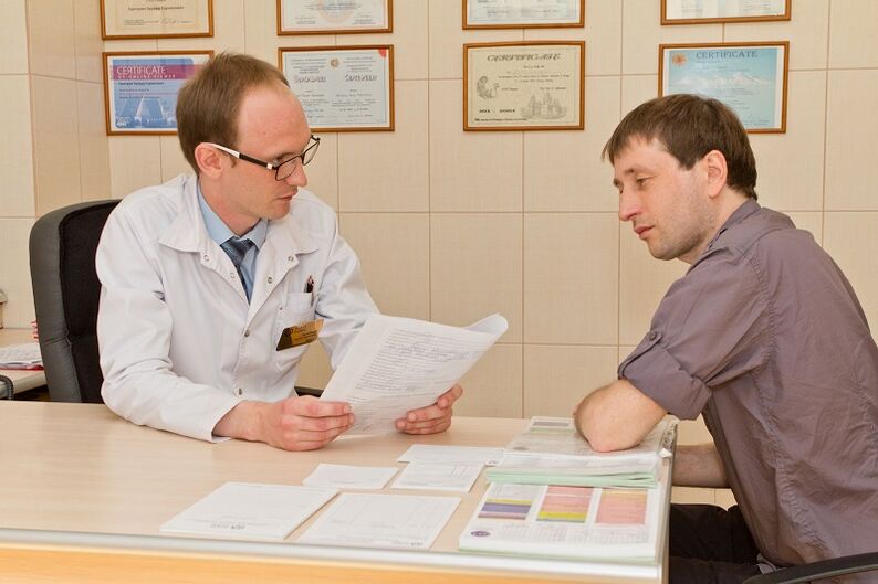 Patientenprostatitis für den Empfang eines Spezialisten